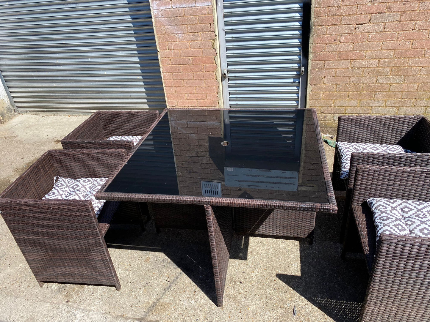 Beautiful Rattan 4Seater Cubes Garden Set With Washable Cushions For Sale