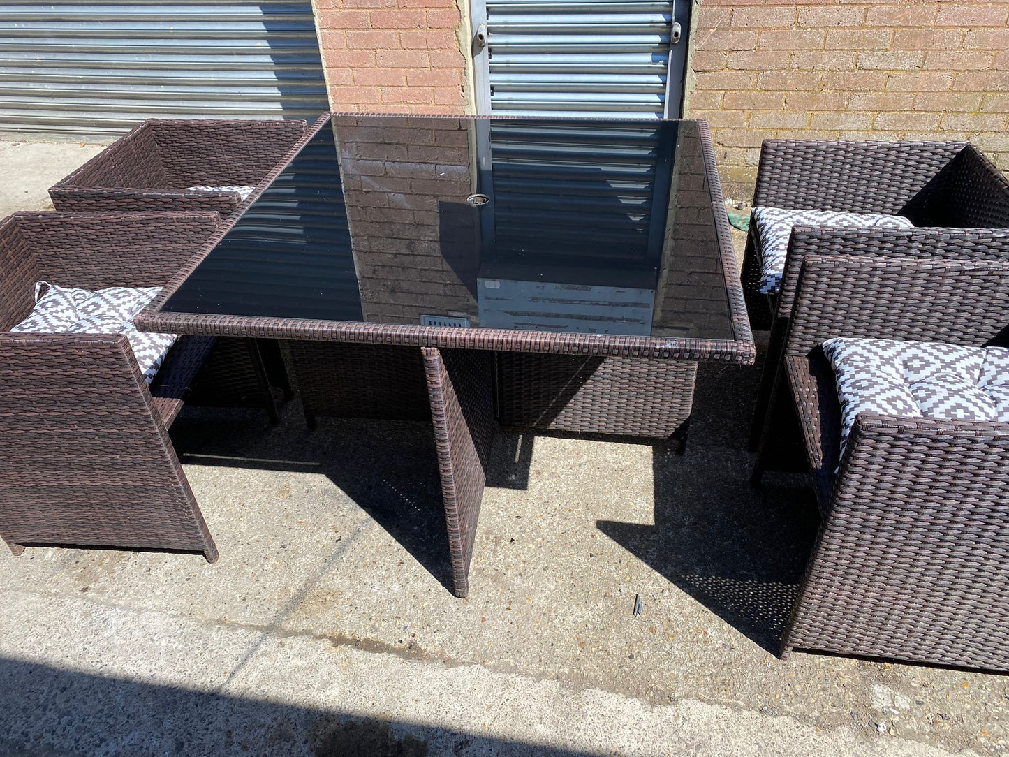 Beautiful Rattan 4Seater Cubes Garden Set With Washable Cushions For Sale