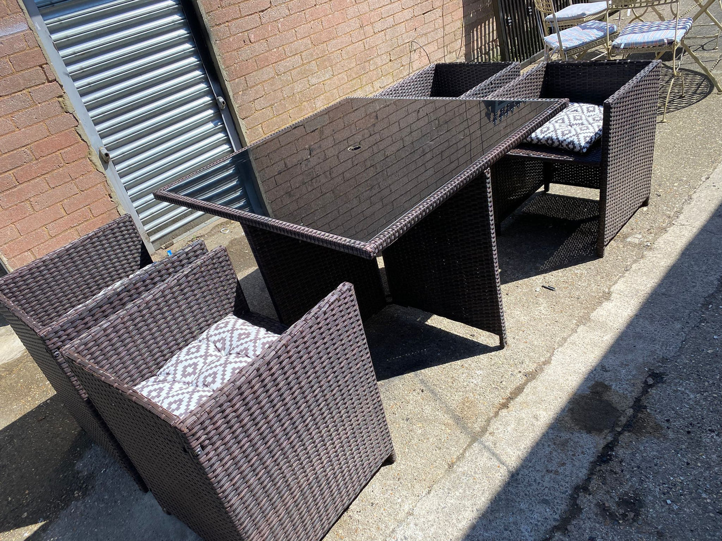 Beautiful Rattan 4Seater Cubes Garden Set With Washable Cushions For Sale