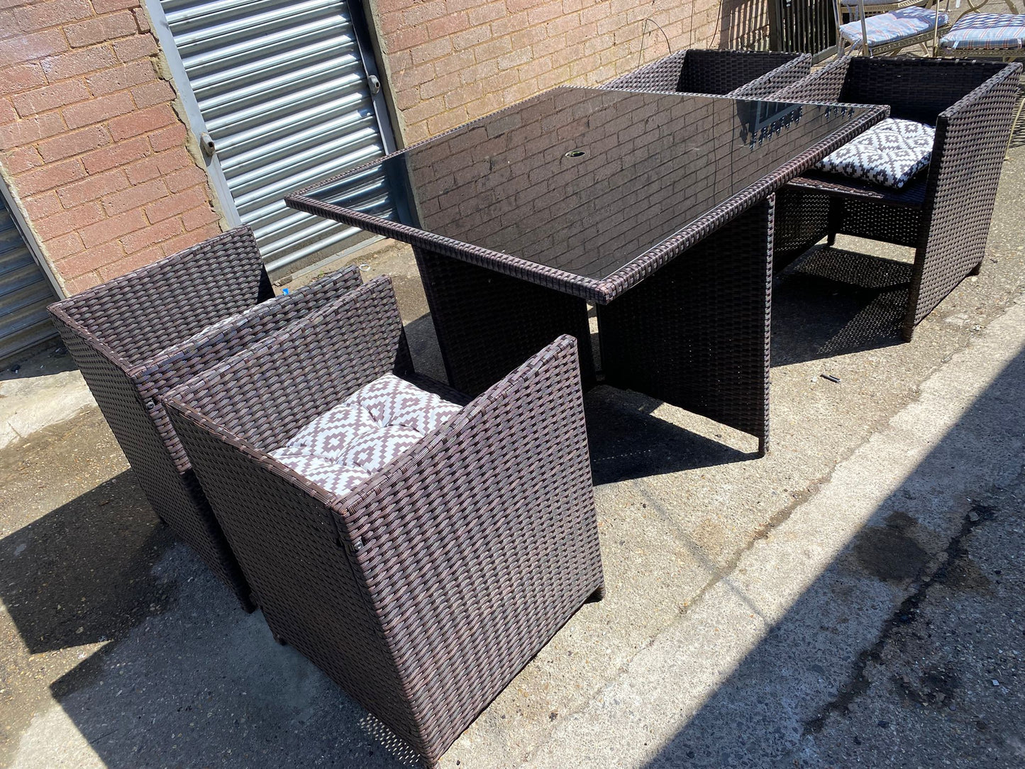 Beautiful Rattan 4Seater Cubes Garden Set With Washable Cushions For Sale