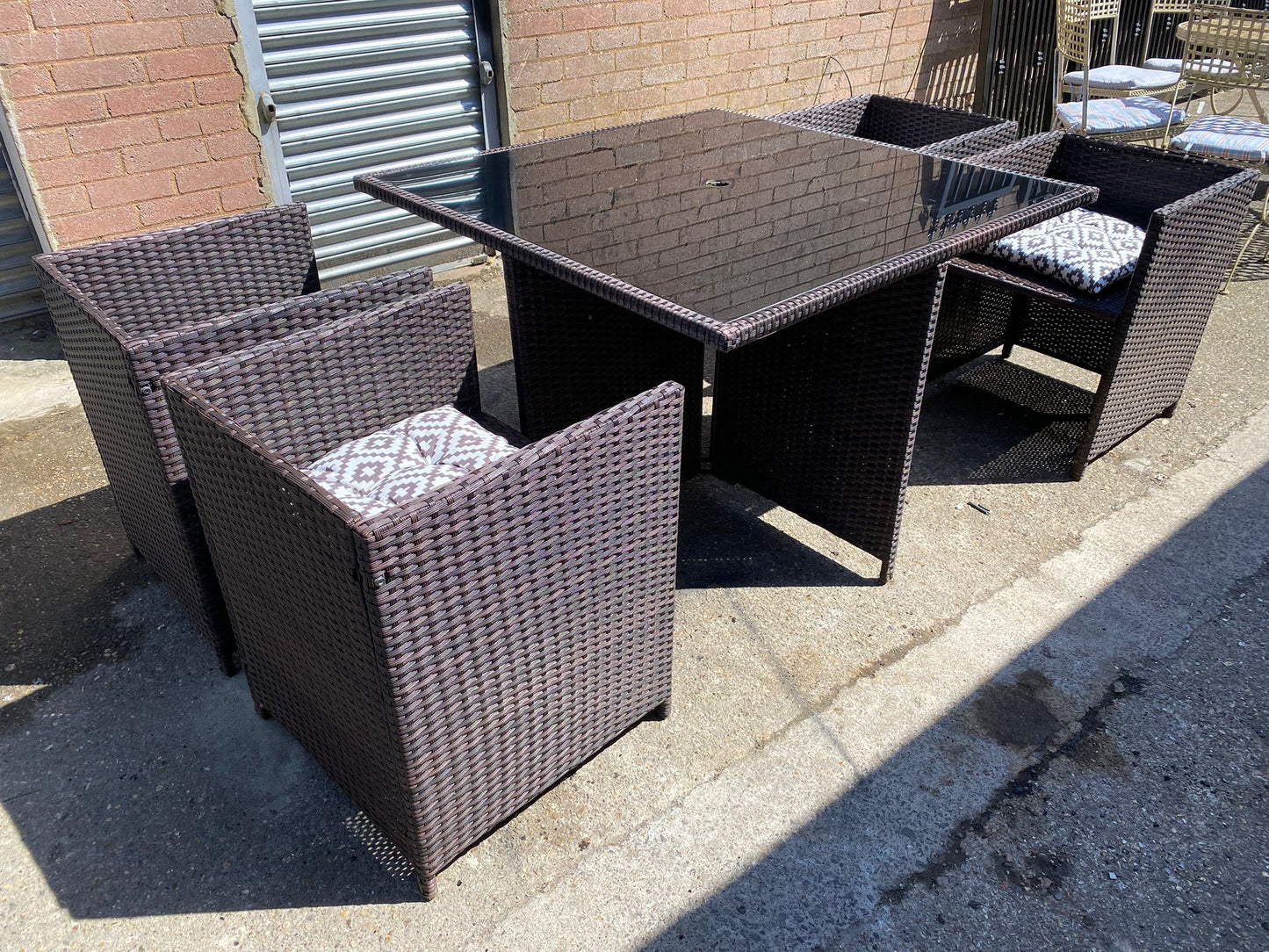Beautiful Rattan 4Seater Cubes Garden Set With Washable Cushions For Sale