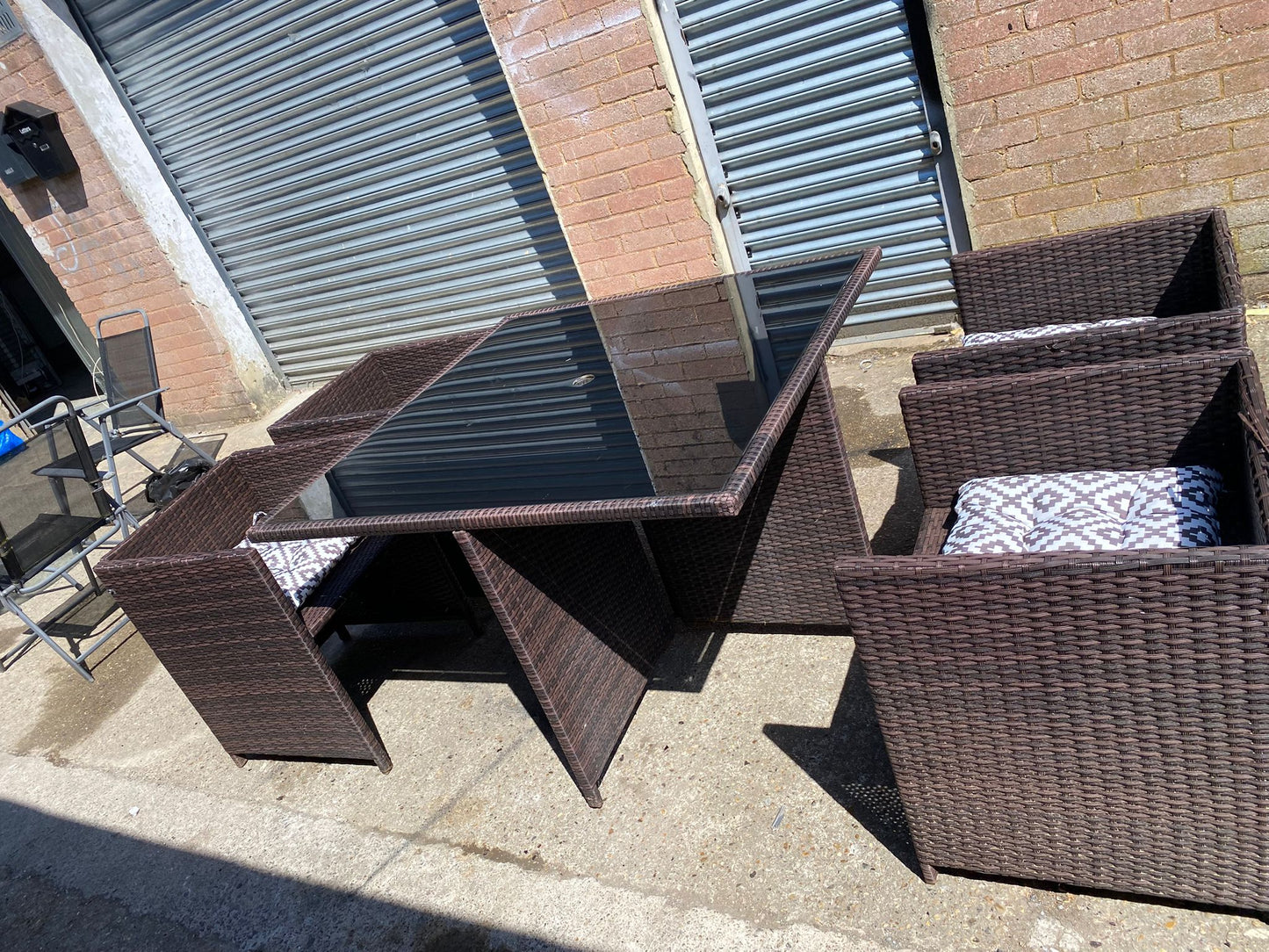 Beautiful Rattan 4Seater Cubes Garden Set With Washable Cushions For Sale
