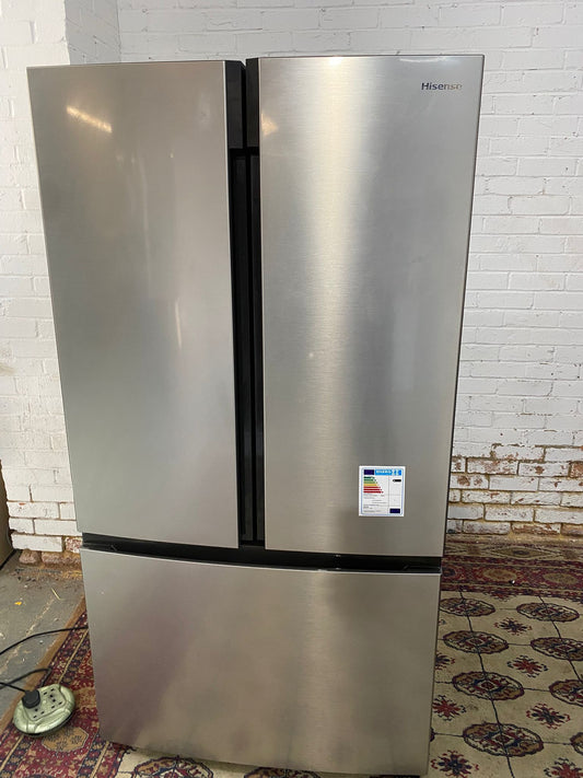 Beautiful Hisense 92CM Wide Stainless Steel French Style Fridge Freezer For Sale