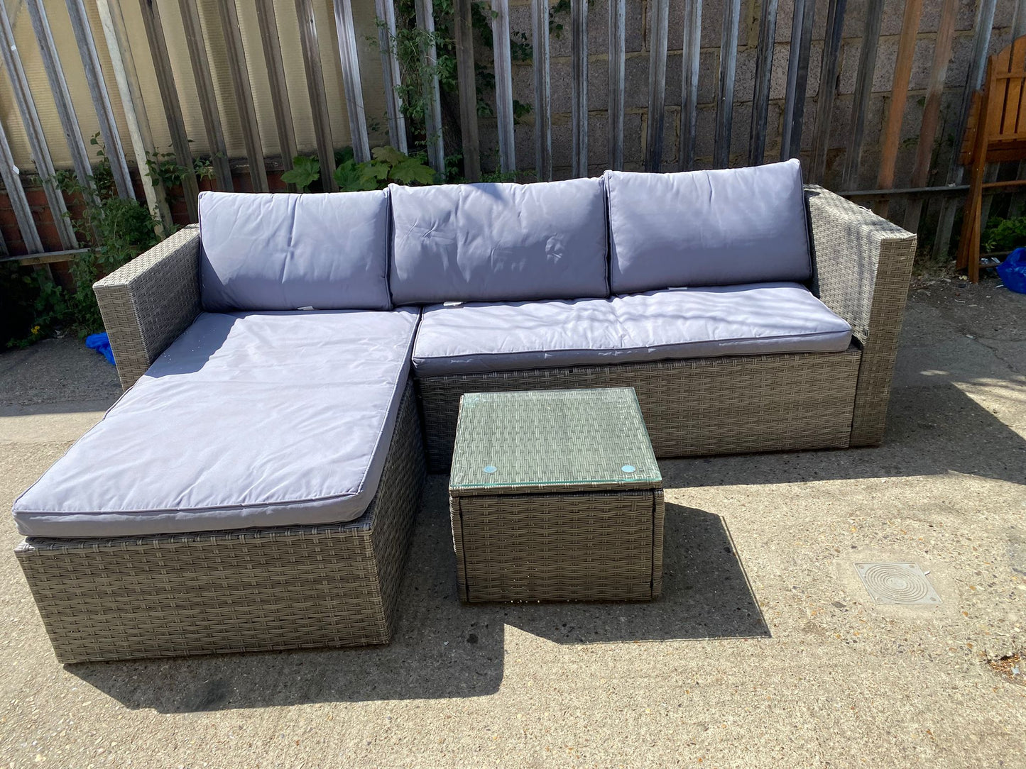 Beautiful Rattan Corner Set With FootRest For Sale