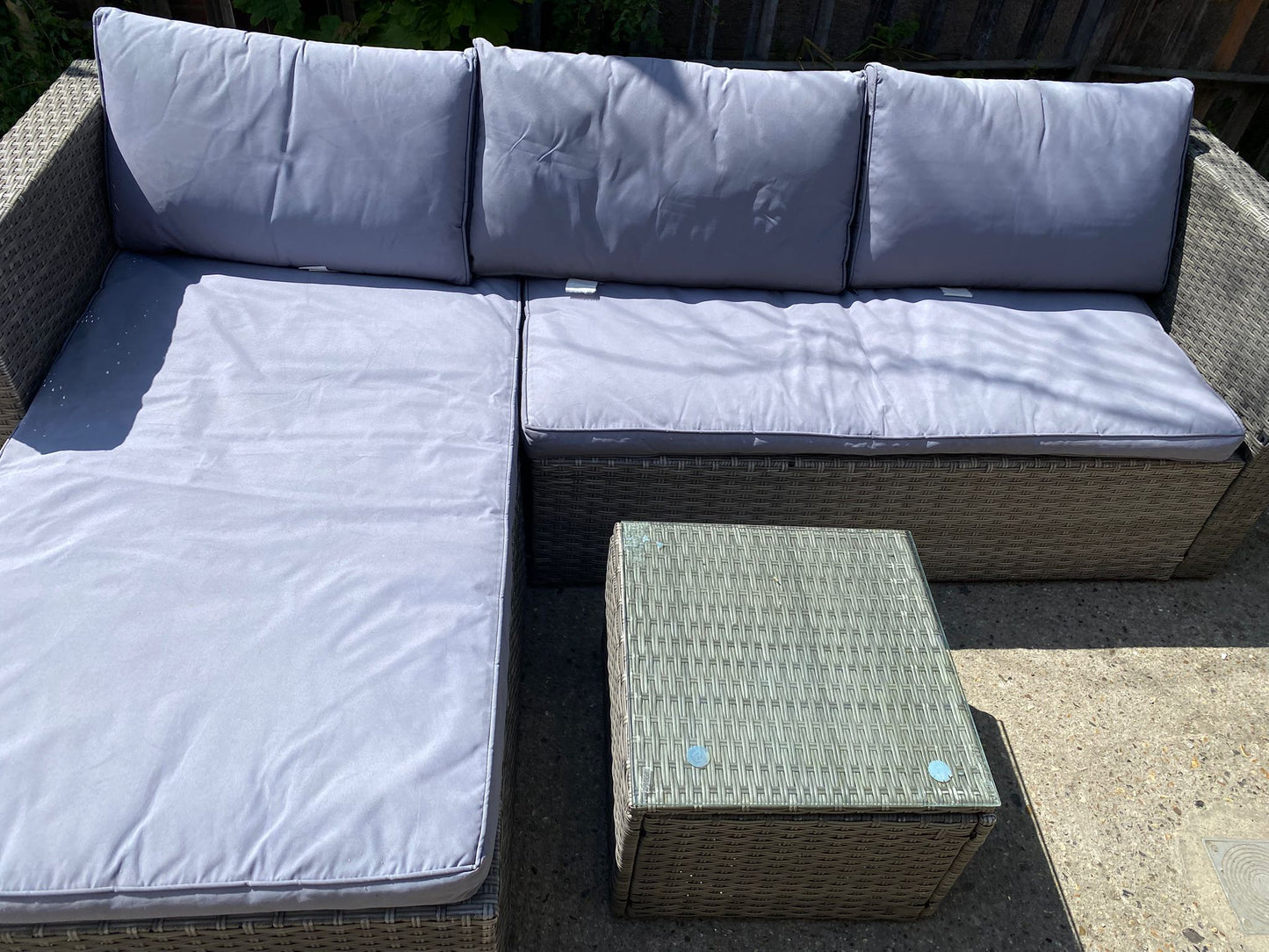 Beautiful Rattan Corner Set With FootRest For Sale