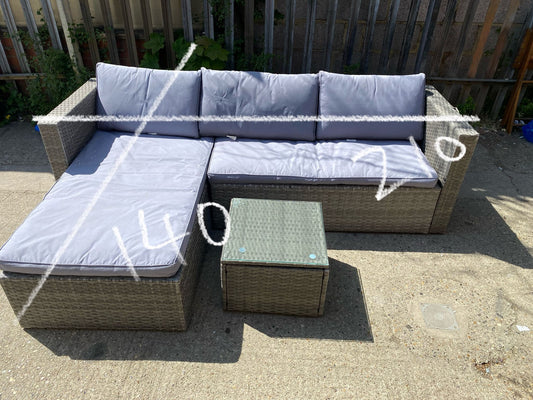 Beautiful Rattan Corner Set With FootRest For Sale