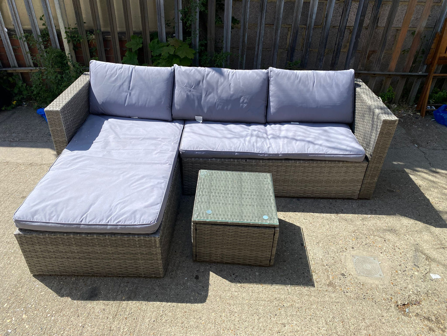 Beautiful Rattan Corner Set With FootRest For Sale