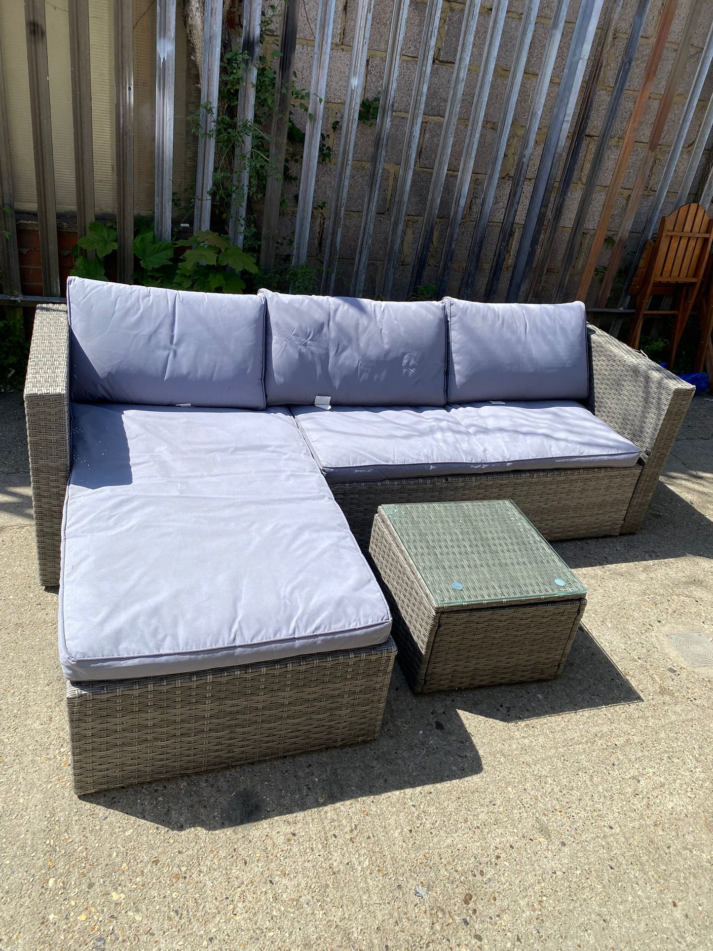 Beautiful Rattan Corner Set With FootRest For Sale
