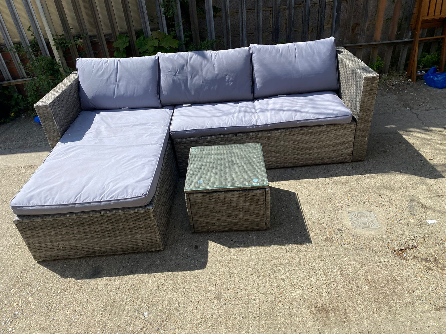 Beautiful Rattan Corner Set With FootRest For Sale