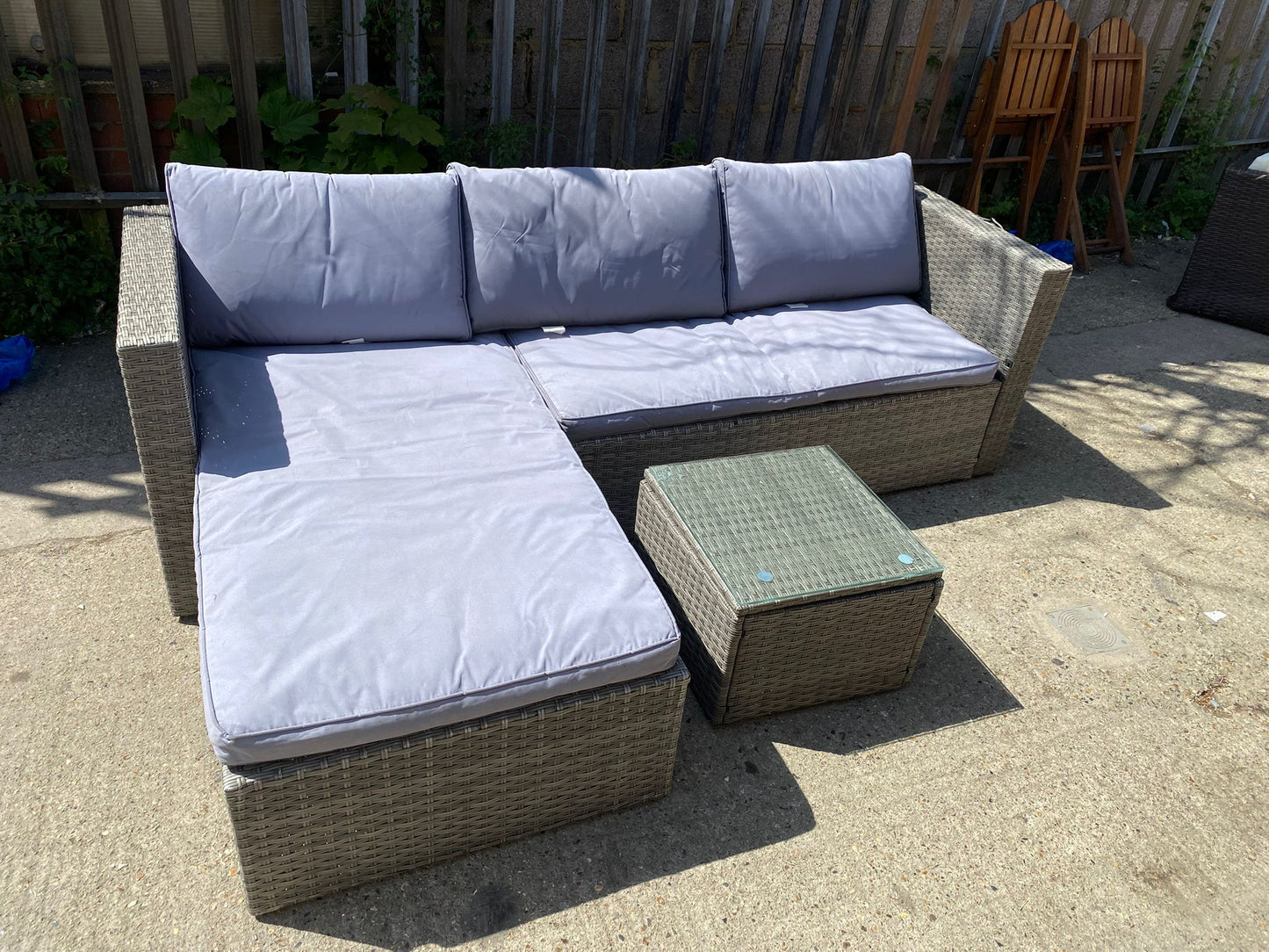 Beautiful Rattan Corner Set With FootRest For Sale