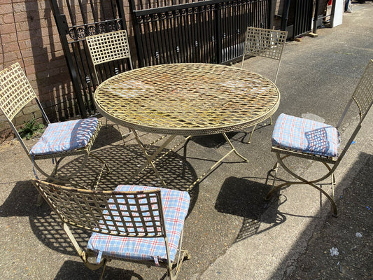 Metal Garden Set 5Chairs With Cushions For Sale