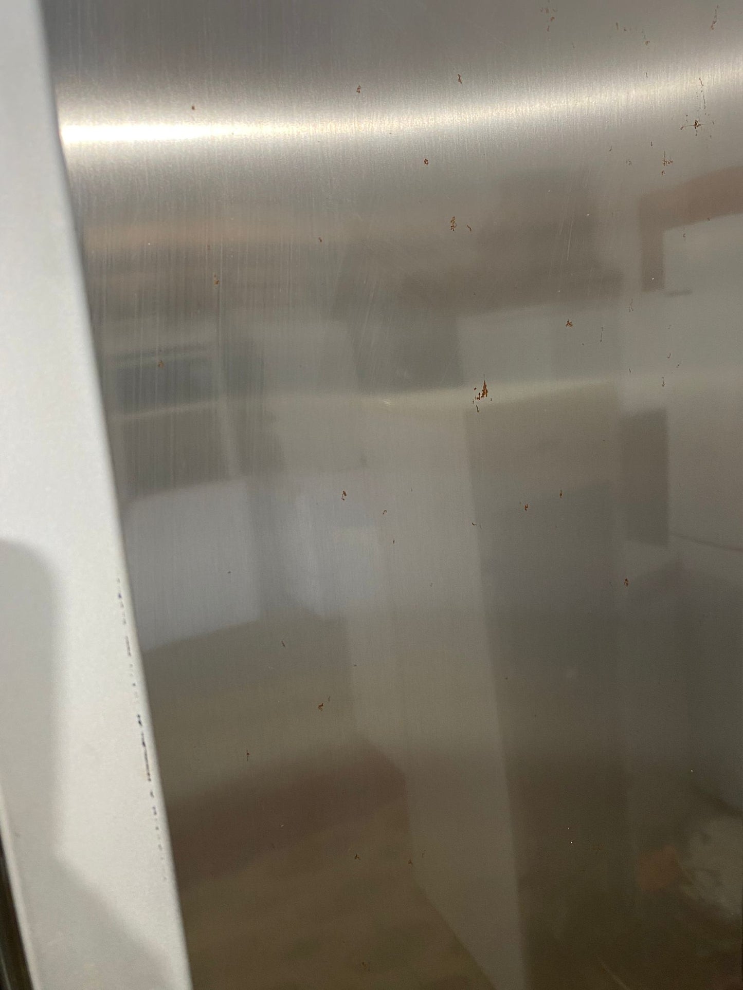 Beautiful HotPoint 70 CM Wide Stainless Steel French Style Fridge Freezer For Sale