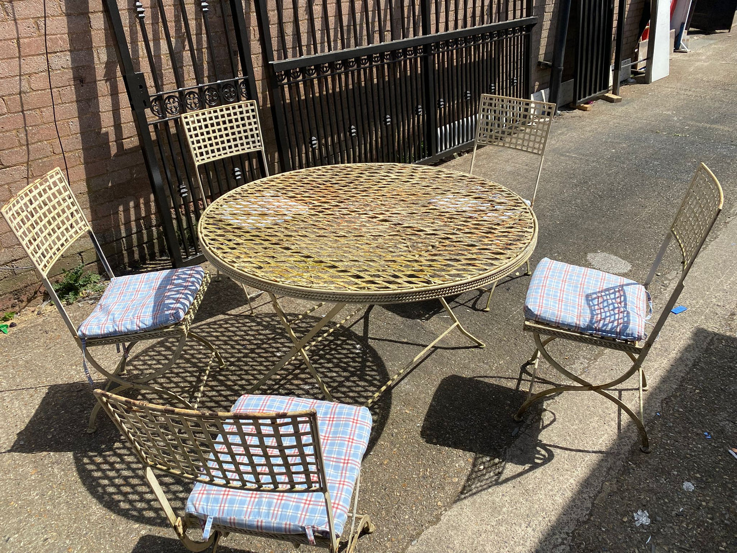 Metal Garden Set 5Chairs With Cushions For Sale