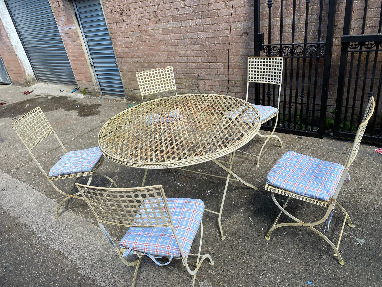 Metal Garden Set 5Chairs With Cushions For Sale