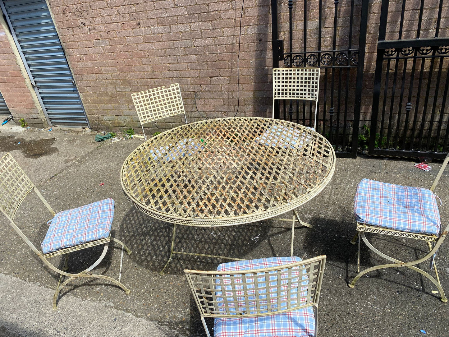 Metal Garden Set 5Chairs With Cushions For Sale