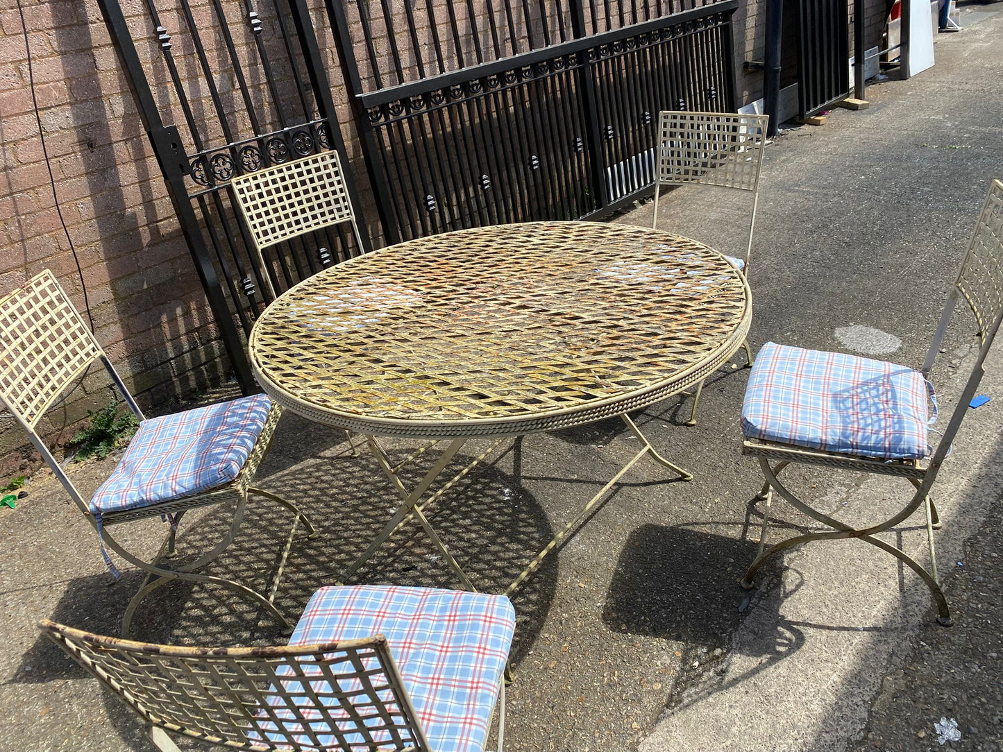 Metal Garden Set 5Chairs With Cushions For Sale