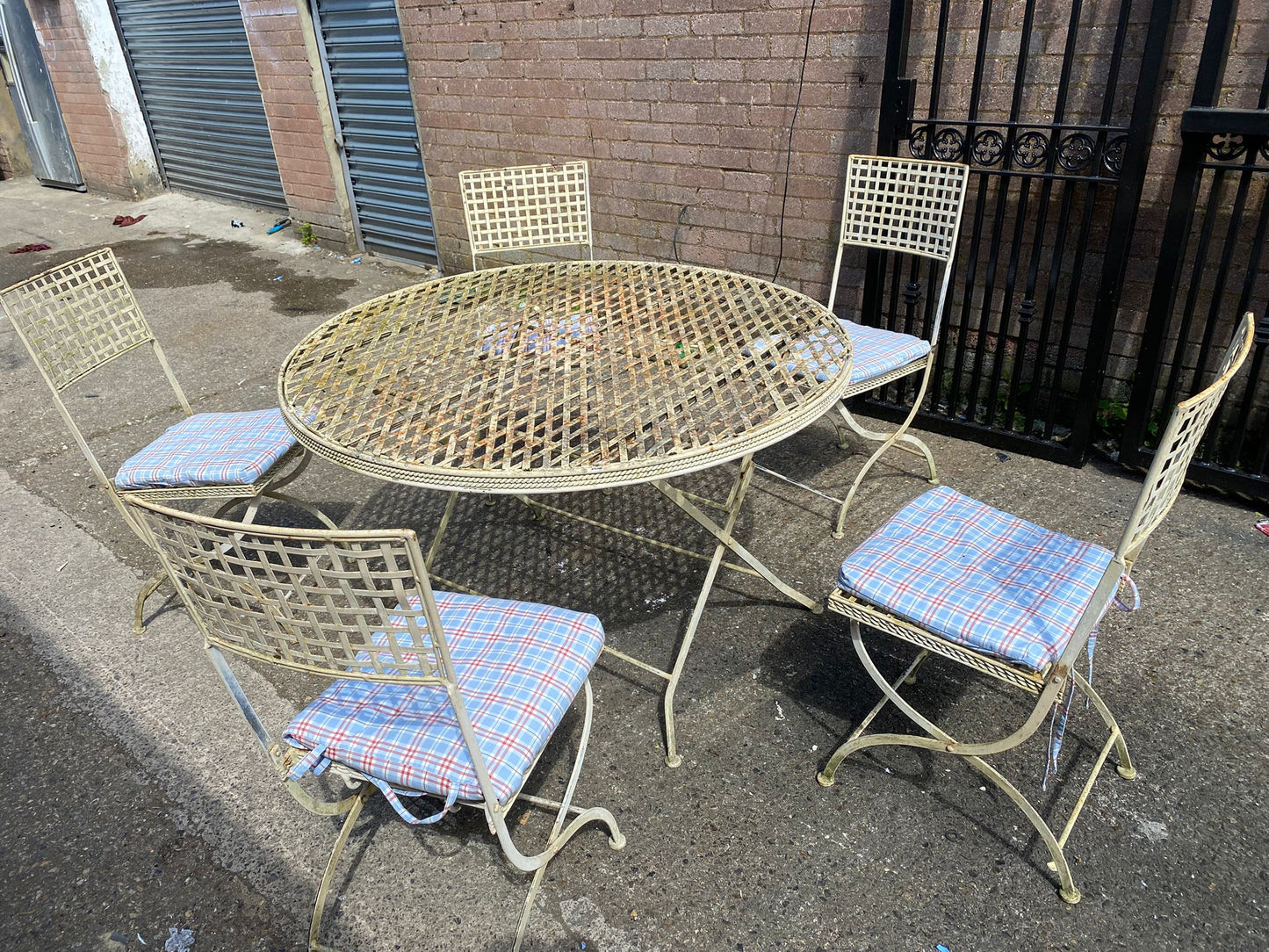 Metal Garden Set 5Chairs With Cushions For Sale