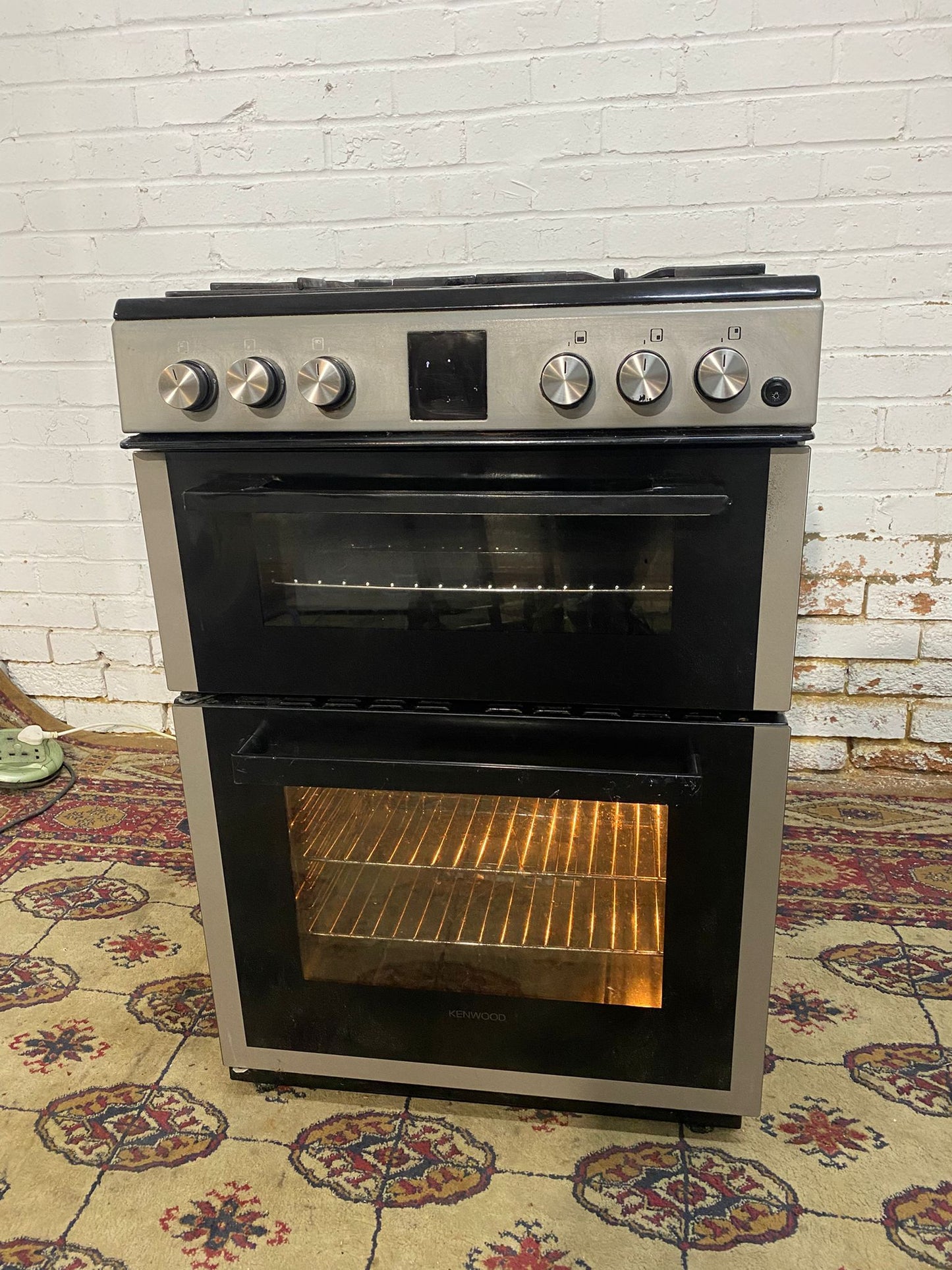 Beautiful Kenwood Silver Grey Free Standing 60CM Gas Cooker With Dual Oven/Grill For Sale