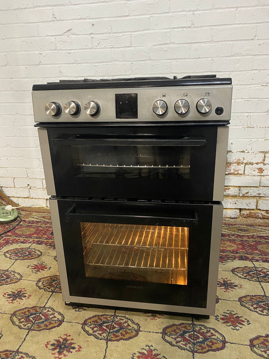 Beautiful Kenwood Silver Grey Free Standing 60CM Gas Cooker With Dual Oven/Grill For Sale