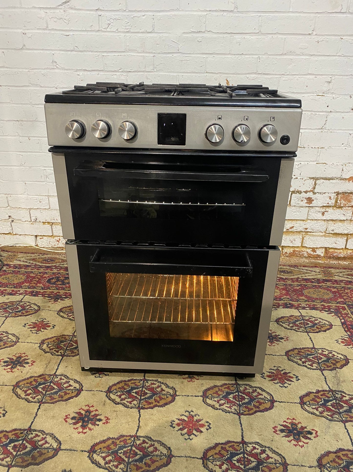 Beautiful Kenwood Silver Grey Free Standing 60CM Gas Cooker With Dual Oven/Grill For Sale