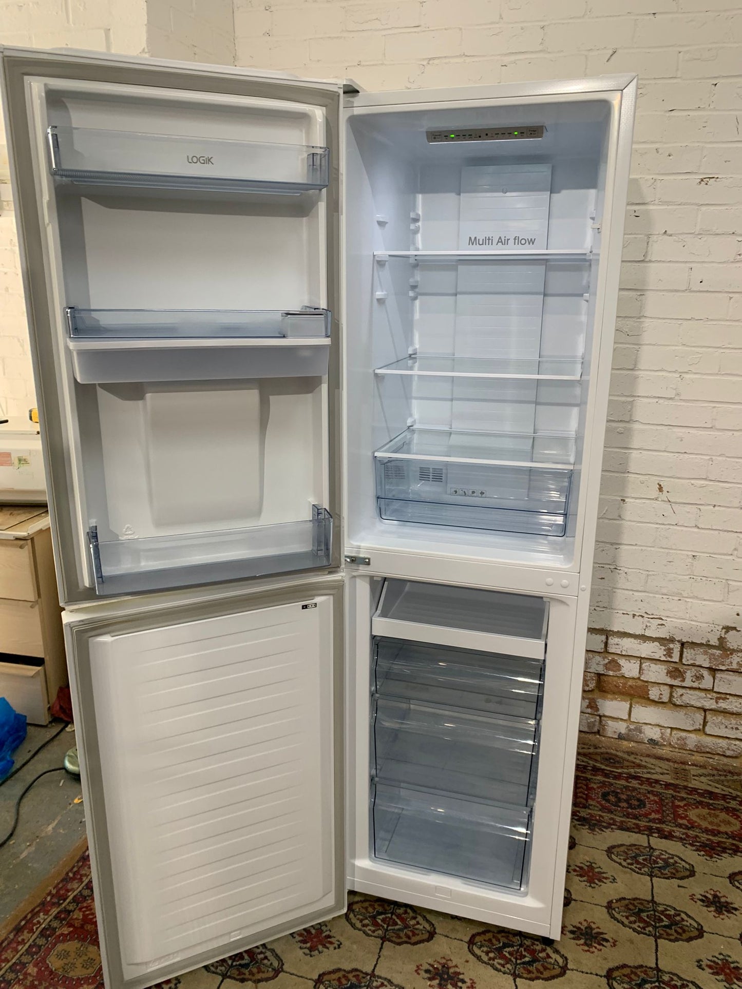 Beautiful Tall Logik White Fridge Freezer With Water Dispenser For Sale