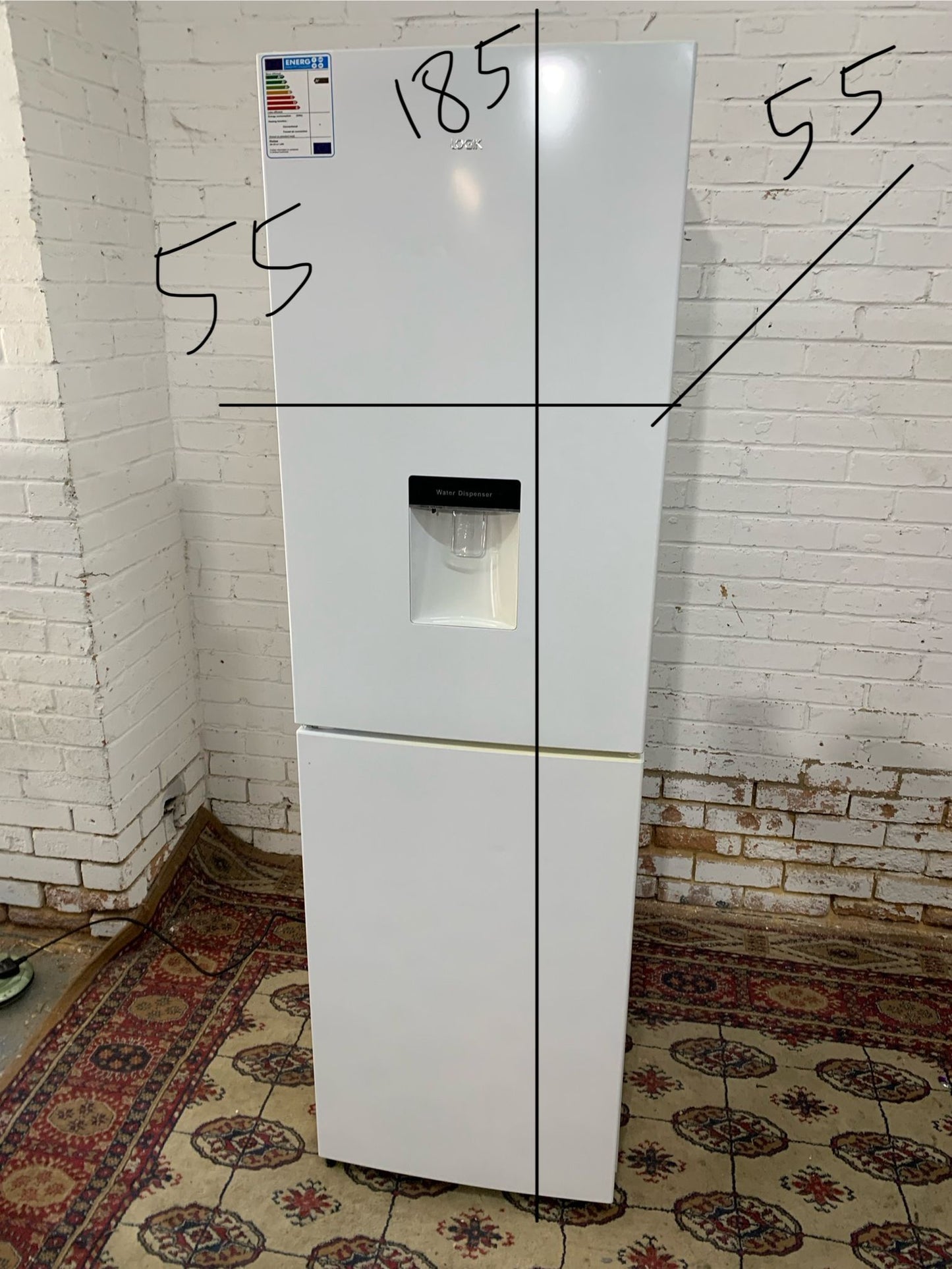 Beautiful Tall Logik White Fridge Freezer With Water Dispenser For Sale
