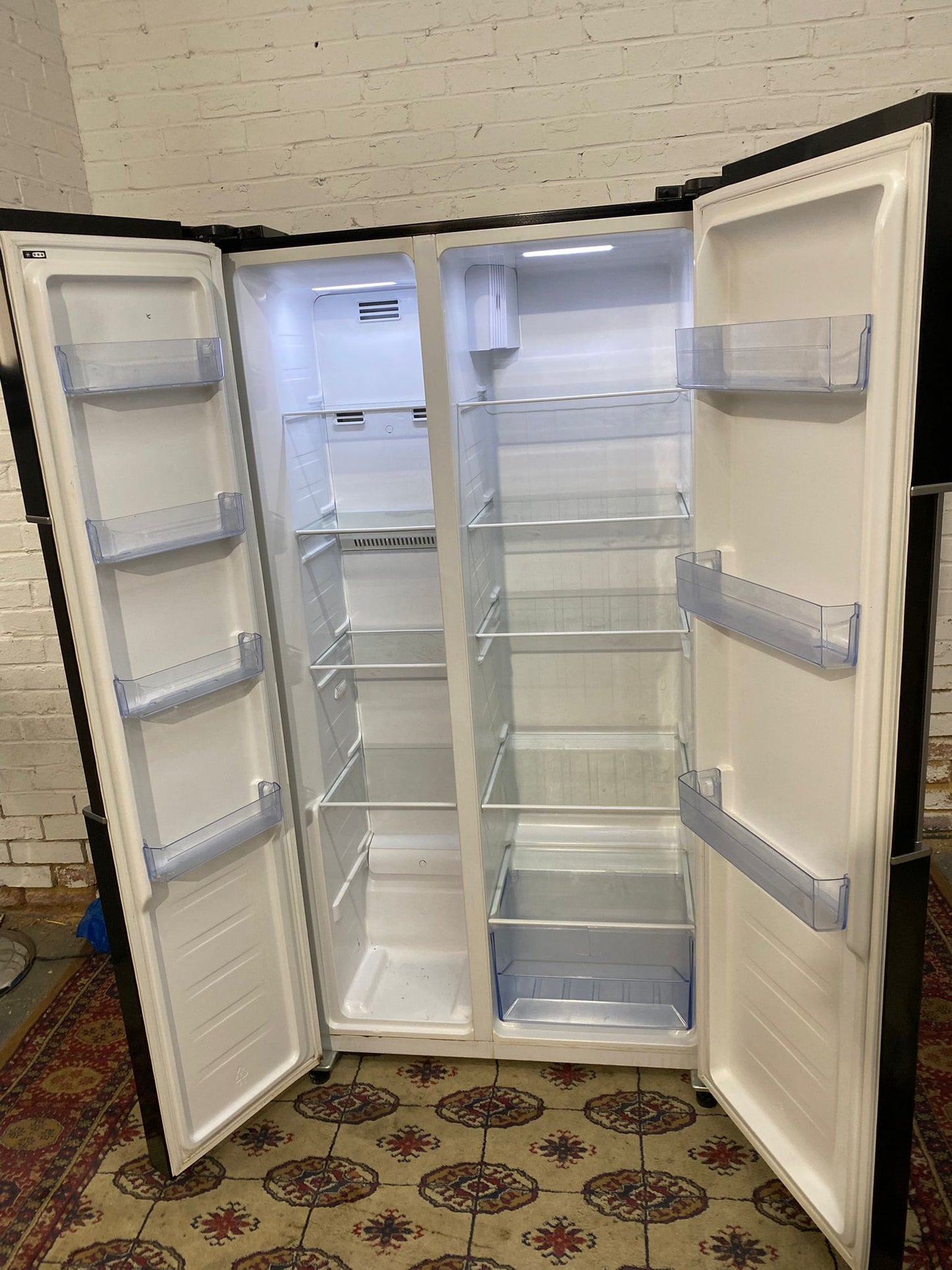 Hoover Black American Fridge Freezer For Sale (video available)