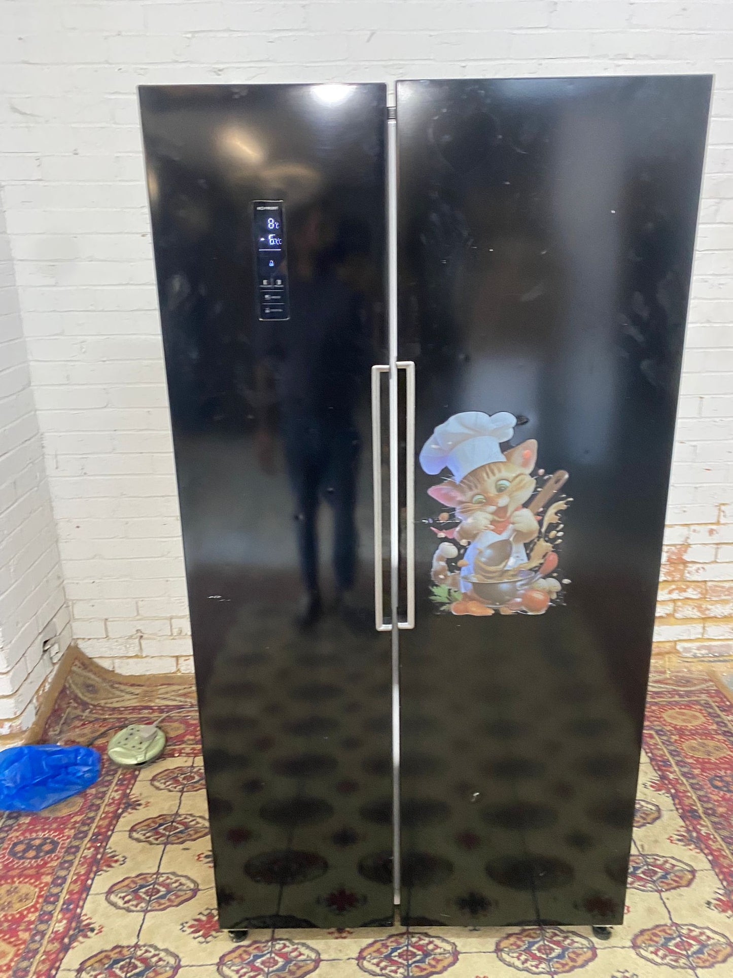 Hoover Black American Fridge Freezer For Sale (video available)