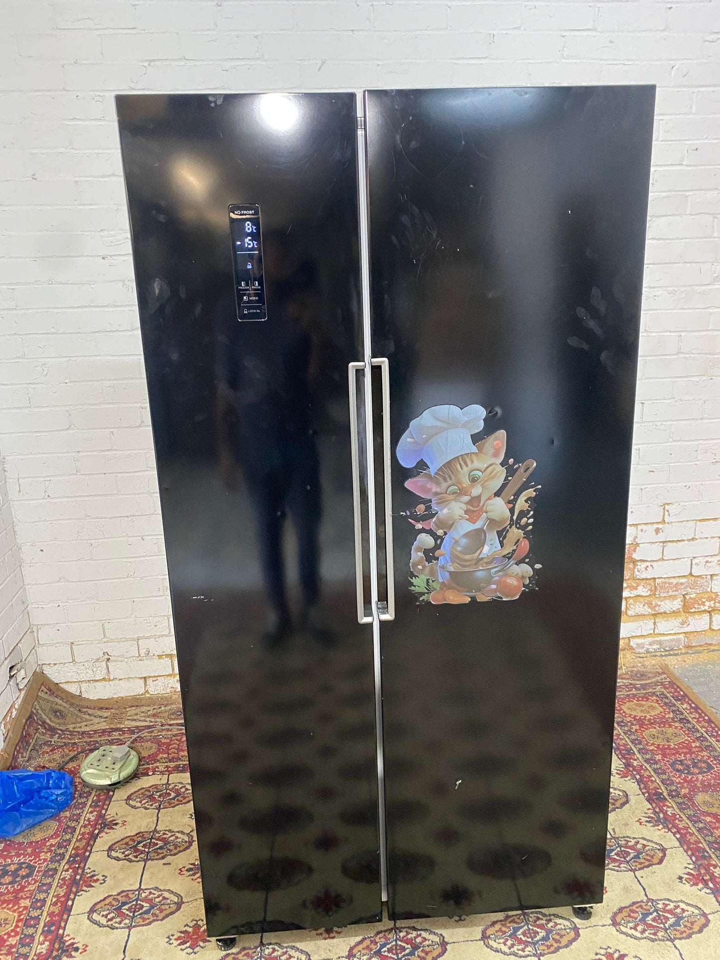 Hoover Black American Fridge Freezer For Sale (video available)
