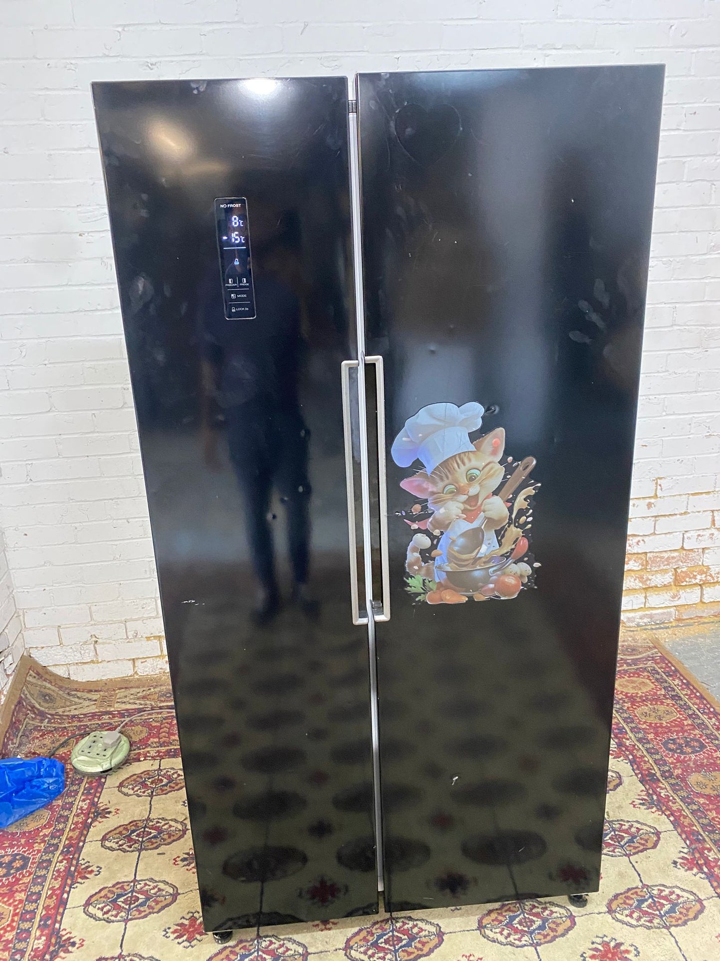 Hoover Black American Fridge Freezer For Sale (video available)