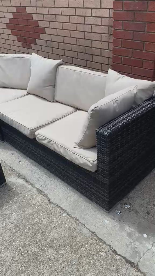 Rattan  Corner Sofa With Table For Sale (video available)