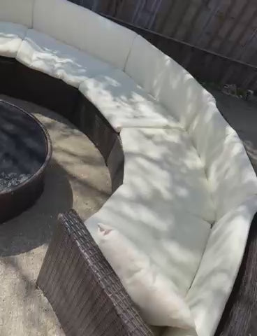 Beautiful Rattan Corner Set With Glass Coffee Table For Sale (video available)