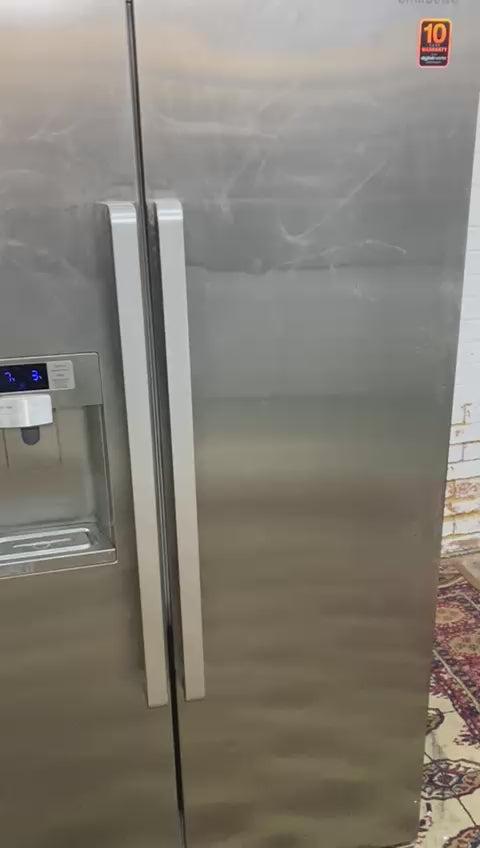 🚚Samsung Stainless Steel Double Door 90CM Wide Frost Free Plumb In American Fridge Freezer For Sale